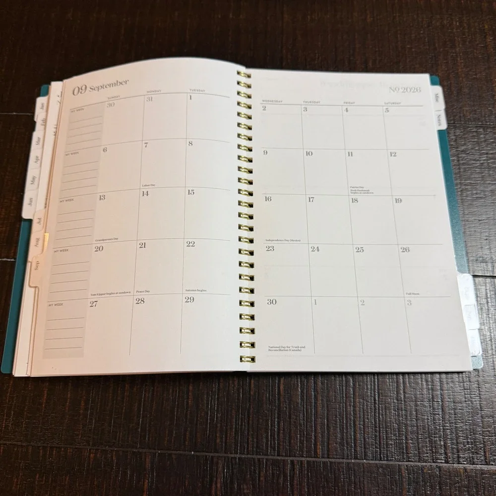 Cambridge‎ WorkStyle 2026 Agenda Weekly Monthly Planner Teal Gold 1606-200-12